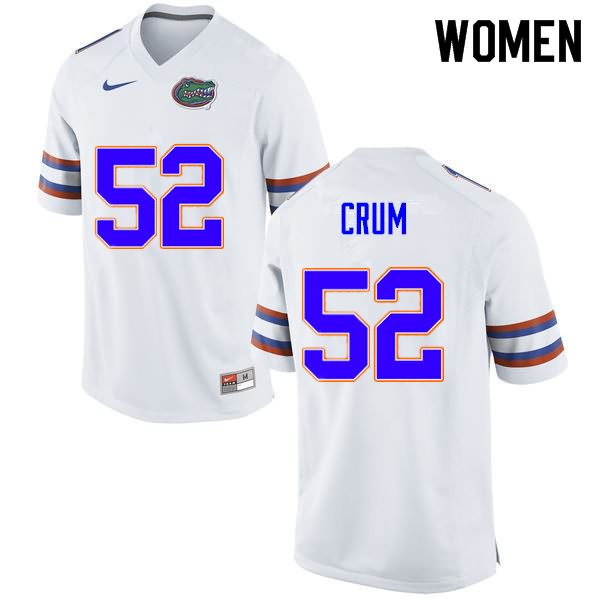 Women's NCAA Florida Gators Quaylin Crum #52 Stitched Authentic Nike White College Football Jersey GYY0065HB